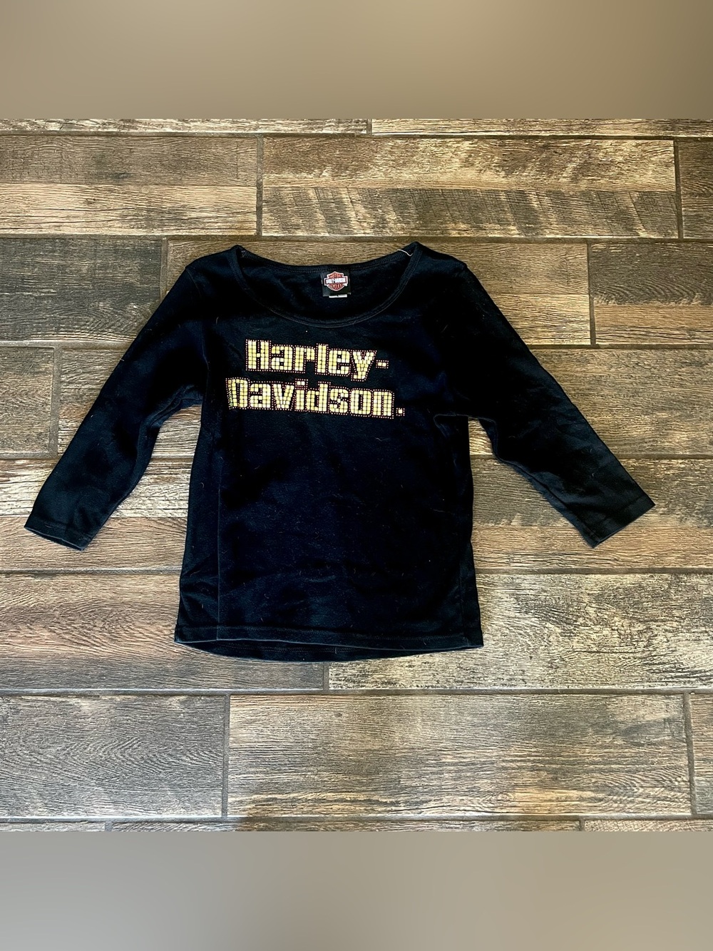 Harley Davidson cotton 3/4 sleeve top shirt L Smoky Mountain Tennessee